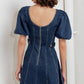 PUFF & PLAY DENIM MINI DRESS