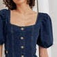 PUFF & PLAY DENIM MINI DRESS