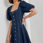 PUFF & PLAY DENIM MINI DRESS