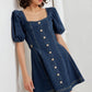 PUFF & PLAY DENIM MINI DRESS