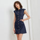SLEEK CRAFT DENIM MINI DRESS