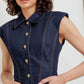 SLEEK CRAFT DENIM MINI DRESS