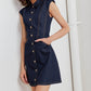 SLEEK CRAFT DENIM MINI DRESS