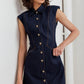 SLEEK CRAFT DENIM MINI DRESS