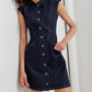 SLEEK CRAFT DENIM MINI DRESS