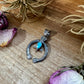 Naja Pendant with Golden Hill Turquoise – Sterling Silver – Native Made by KB – Fits 8mm
