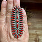 Navajo Coral Adjustable Ring – Sterling Silver by Donovan Wilson