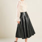MY HEART TO YOU LEATHER MIDI SKIRT