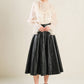 MY HEART TO YOU LEATHER MIDI SKIRT