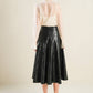 MY HEART TO YOU LEATHER MIDI SKIRT