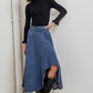COWBOY CURVE DENIM MIDI SKIRT