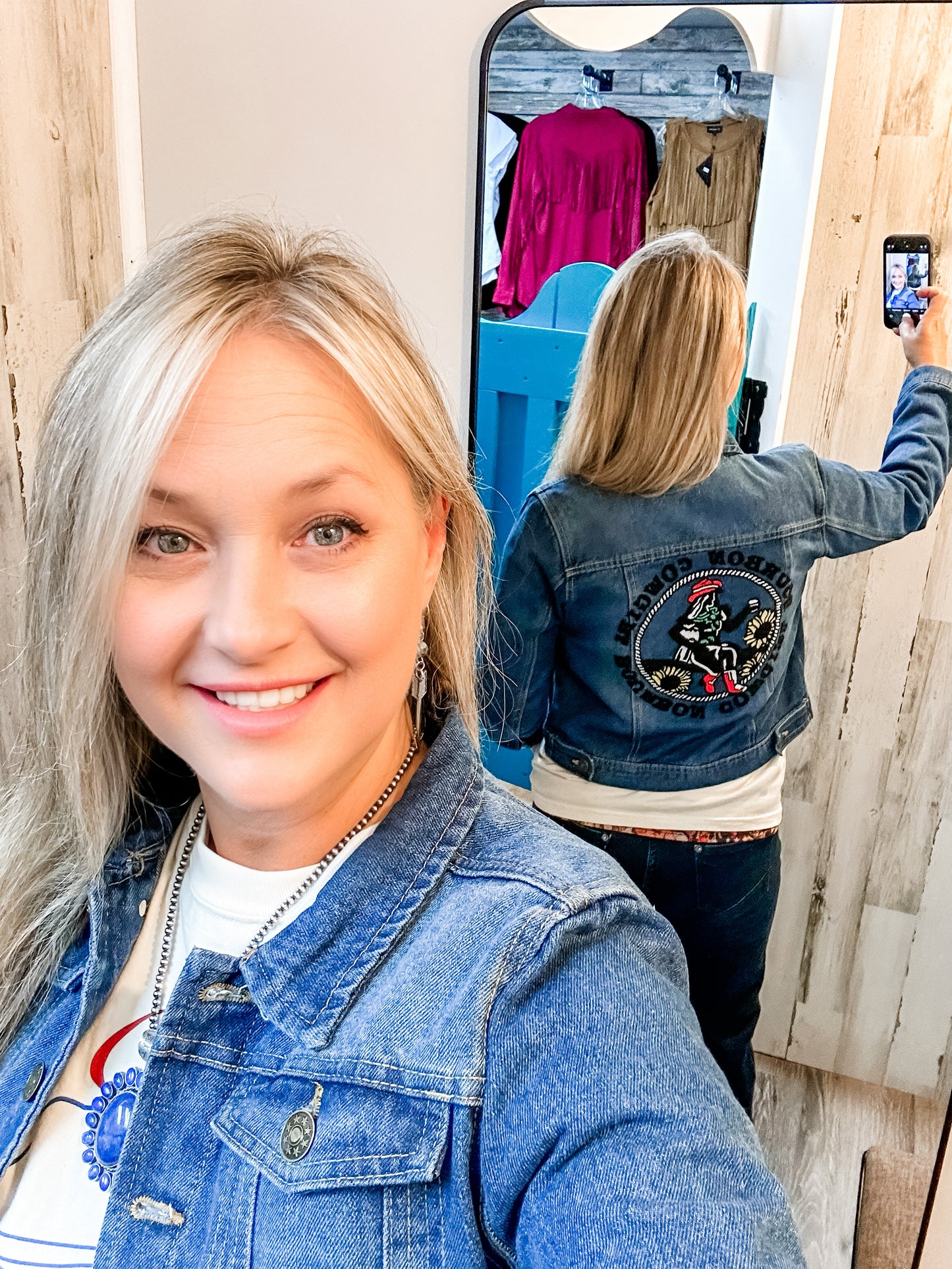 Beaded Bourbon Cowgirl Denim Jacket