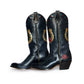 Black cowboy boots with floral & horseshoe details