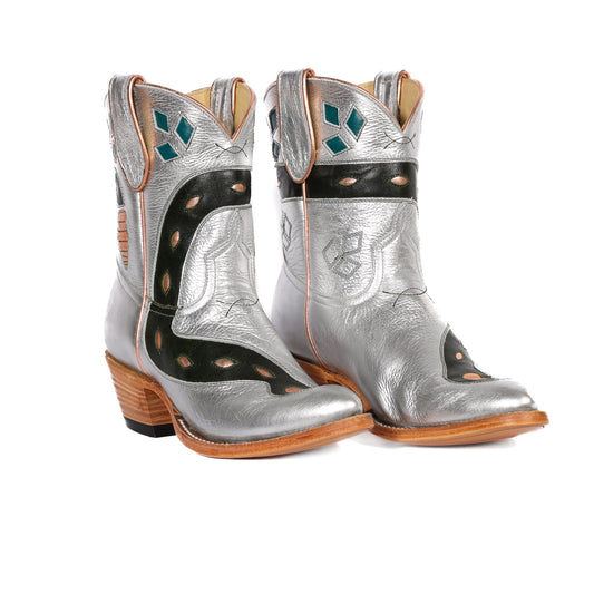 Fraulein Boots silver leather cowboy boots