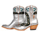 Fraulein Boots - Silver Cowboy Boots with Teal Accents