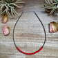 15-Inch Red Magnesite Heishi Necklace – Sterling Silver Pearls, Handmade