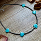 15-Inch Peruvian Amazonite Heart Necklace – 5 Hearts, Handmade with Sterling Silver Pearls