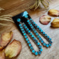 Sterling Silver Long Teardrop Earrings with Kingman Turquoise – 4 Inch, Post Style, USA Made