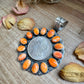 Orange Spiny Oyster & Silver Coin Pendant – Signed by Gabby