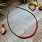 15-Inch Red Magnesite Heishi Necklace – Sterling Silver Pearls, Handmade