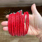 15-Inch Red Magnesite Heishi Necklace – Sterling Silver Pearls, Handmade