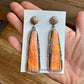 3-Inch Orange Spiny Oyster Dangle Earrings – Native Made by Jon McCray