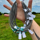 15-Inch Sterling Silver Pearl & Blue Turquoise Torpedo Choker