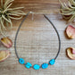 15-Inch Flat Blue Turquoise & Sterling Silver Pearl Choker