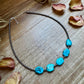 15-Inch Flat Blue Turquoise & Sterling Silver Pearl Choker