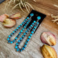 Sterling Silver Long Teardrop Earrings with Kingman Turquoise – 4 Inch, Post Style, USA Made