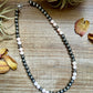 Pink Conch & Sterling Silver Necklace – 8 mm Pearls – 19 Inch + Extender