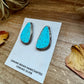 Kingman Turquoise Stud Earrings – 1.5 Inch Navajo Handmade by Donovan Nez