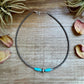 15-Inch Sterling Silver Pearl & Blue Turquoise Torpedo Choker