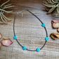 15-Inch Peruvian Amazonite Heart Necklace – 5 Hearts, Handmade with Sterling Silver Pearls