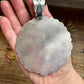 Orange Spiny Oyster & Silver Coin Pendant – Signed by Gabby