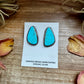 Kingman Turquoise Stud Earrings – 1.5 Inch Navajo Handmade by Donovan Nez