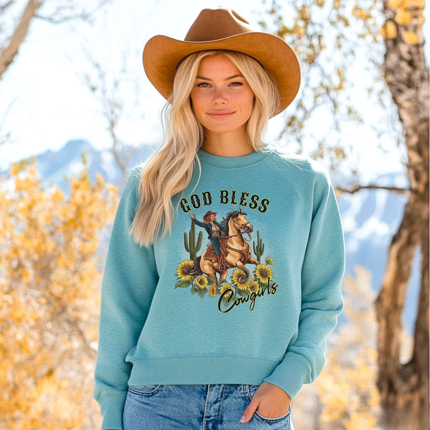 God Bless Cowgirls Crew Sweatshirt by Bourbon Cowgirl