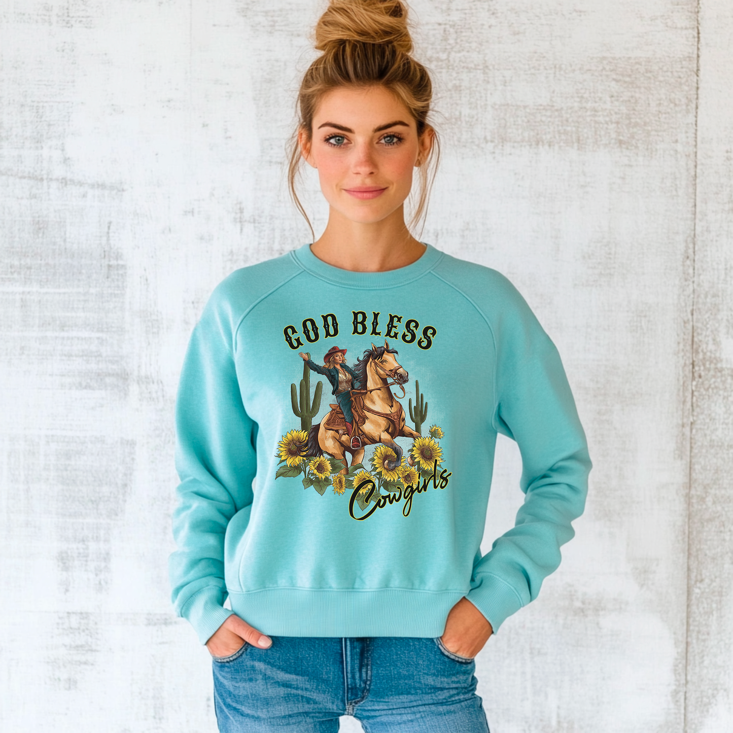 God Bless Cowgirls Crew Sweatshirt by Bourbon Cowgirl