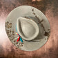 Wild Flowers & Horses Cowboy Hat Custom Burned - Gray - Bourbon Cowgirl