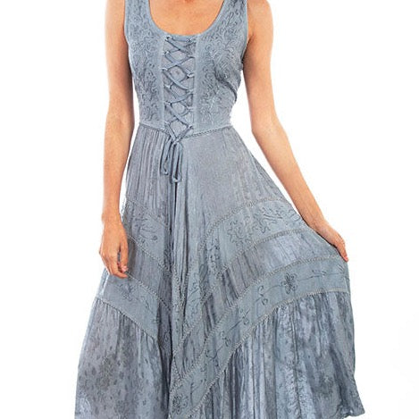 Ash Gray Lace Front Sleeveless Dress for Country Girls at Bourbon Cowgirl