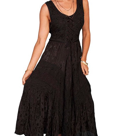 Black Lace Front Sleeveless Dress for Country Girls at Bourbon Cowgirl