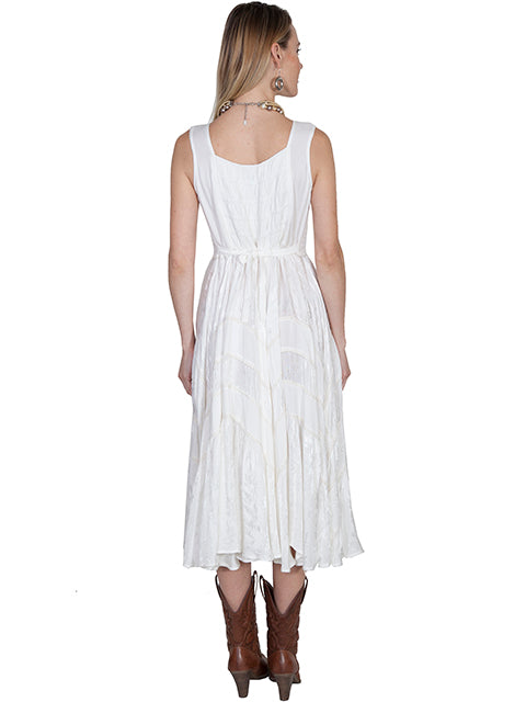 White Lace Front Sleeveless Dress for Country Girls