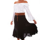 Black Maxi Skirt with Crocheted Band at Bourbon Cowgirl