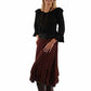 Chocolate Brown Maxi Skirt with Crocheted Band at Bourbon Cowgirl