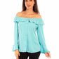 Off- Shoulder Turquoise Western Blouse for Women by Scully