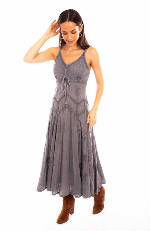 Gray Adjustable Length Summer Dress for Country Girls at Bourbon Cowgirl