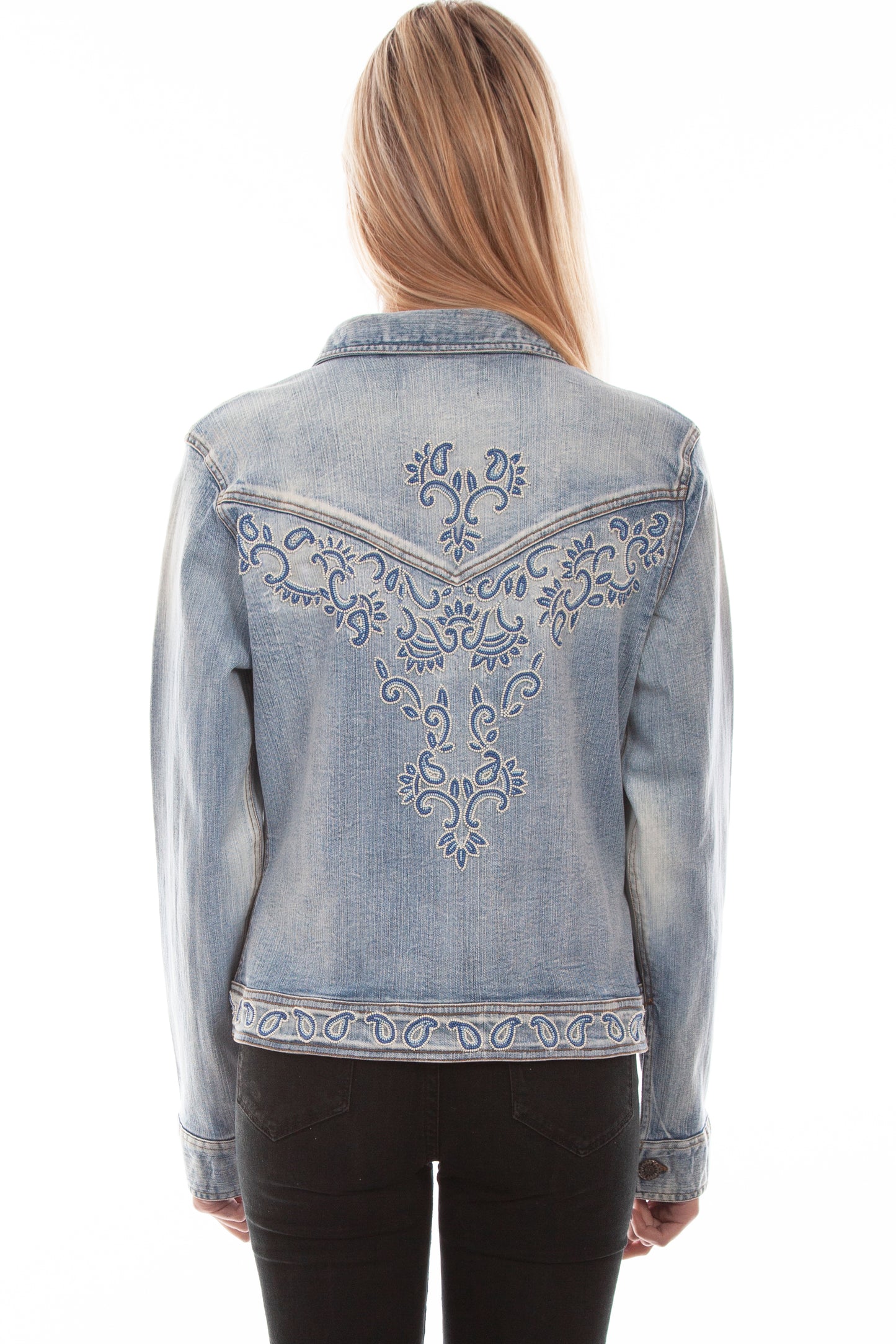 Beaded Denim Jacket by Scully at Bourbon Cowgirl