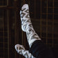 Cactus Alley- Broke Ass Ranch Blk/White Performance Boot Socks