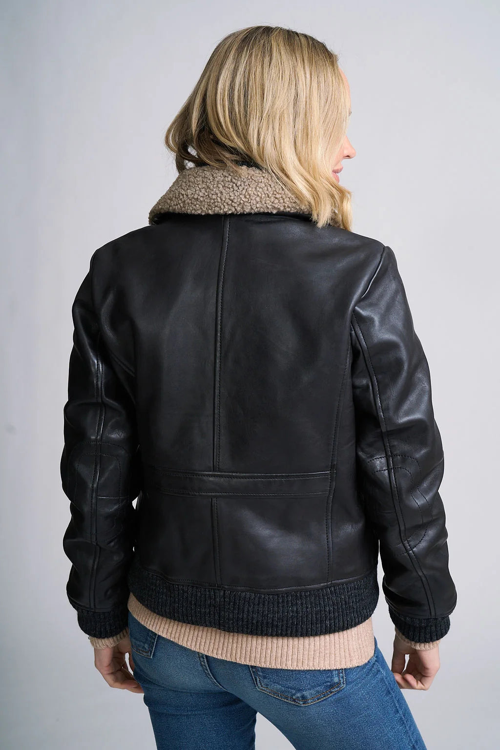 Hiver CF Leather Jacket by Mauritius in Black