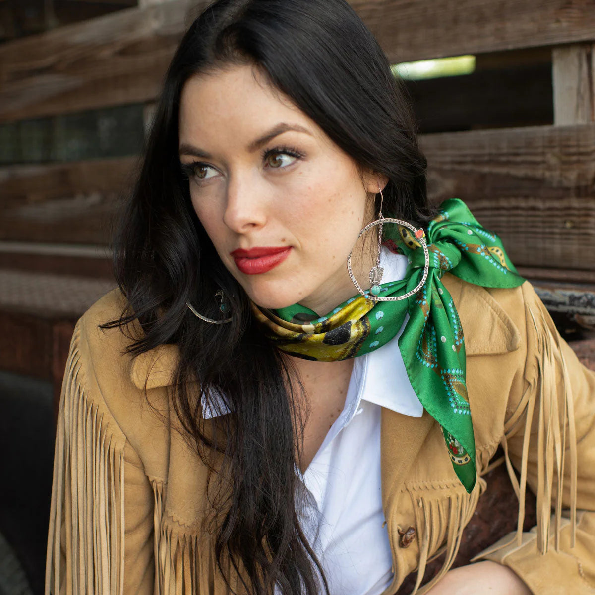 Hold Your Horses Kelly Green Bandana Wild Rag at Bourbon Cowgirl